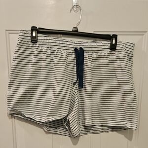 Lands' End Blue and White Pajama Shorts with Stripes